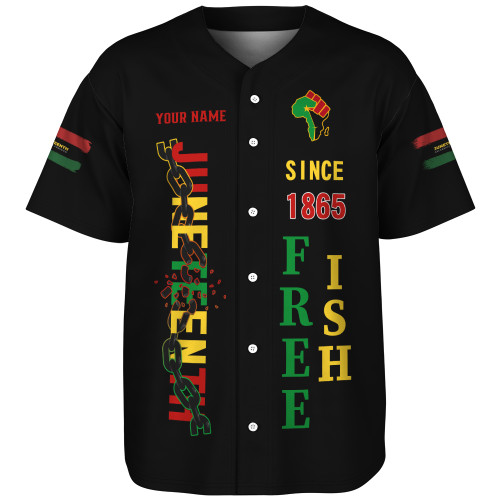 Juneteenth Baseball Shirt Custom Juneteenth Breaking Every Chain Since 1865