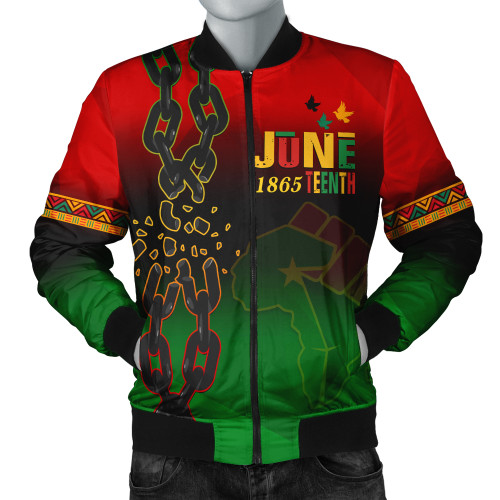Juneteenth Bomber Jacket Black Freedom With Map Africa