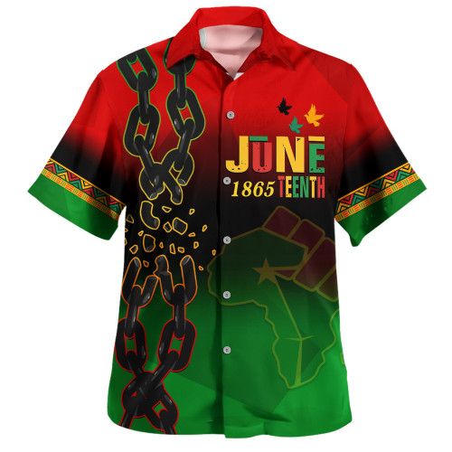 Juneteenth Hawaiian Shirt Black Freedom With Map Africa
