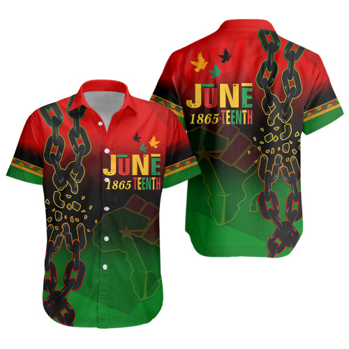 Juneteenth Short Sleeve Shirt Black Freedom With Map Africa
