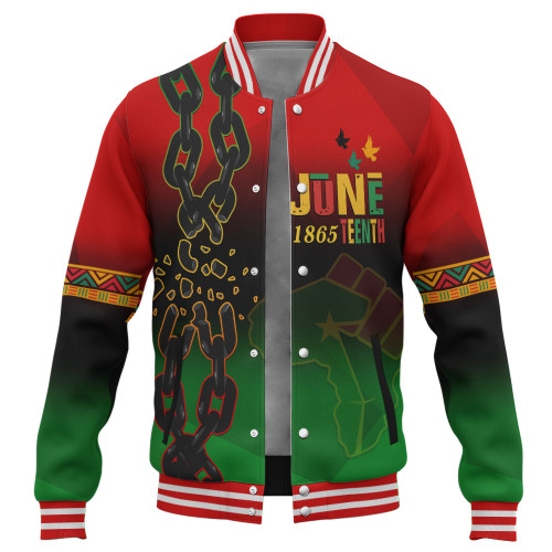 Juneteenth Baseball Jacket Black Freedom With Map Africa