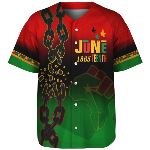 Juneteenth Baseball Shirt Black Freedom With Map Africa