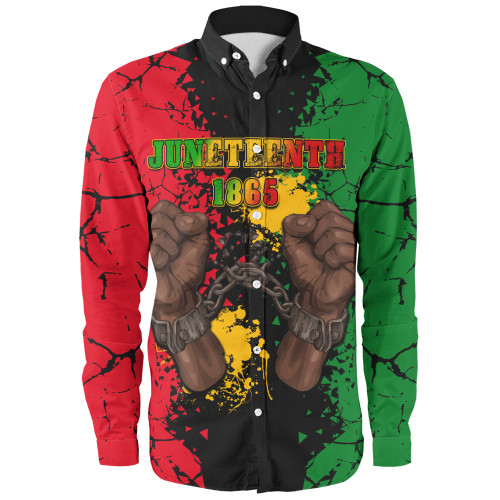 Juneteenth Long Sleeve Shirt Breaking Metal Chain Freedom Concept