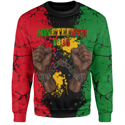 Juneteenth Sweatshirt Breaking Metal Chain Freedom Concept