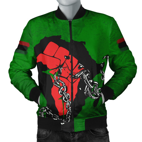 Pan-African Bomber Jacket Map African With Chain Breaking