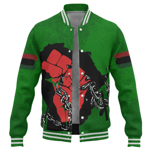 Pan-African Baseball Jacket Map African With Chain Breaking