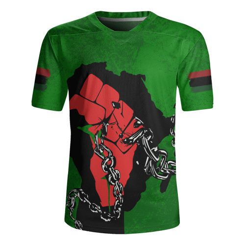 Pan-African Rugby Jersey Map African With Chain Breaking