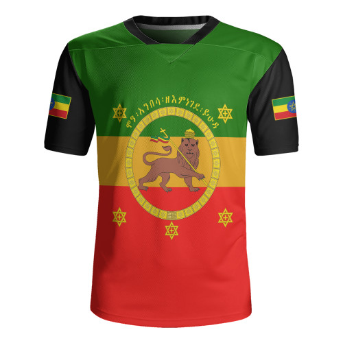 Ethiopia Rugby Jersey Lion of Judah Ethiopia Imperial Flag