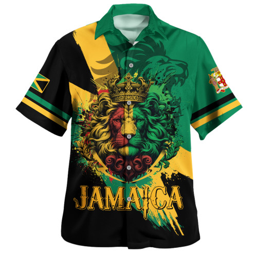 Jamaica Hawaiian Shirt Flag Kindom Lion Vintage Style