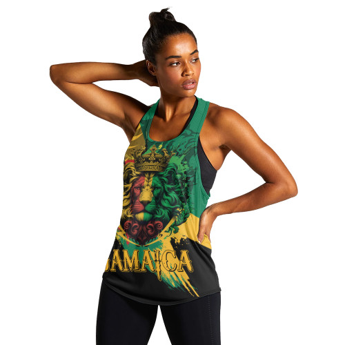 Jamaica Women Tank Flag Kindom Lion Vintage Style