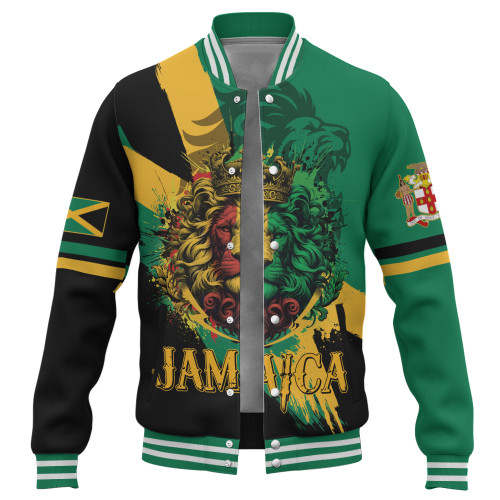 Jamaica Baseball Jacket Flag Kindom Lion Vintage Style