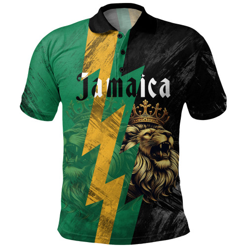 Jamaica Polo Shirt Lion Thunder Vintage Style