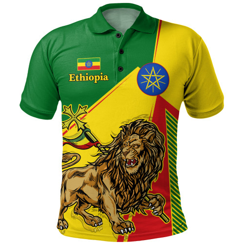 Ethiopia Polo Shirt National Lion Unity Style