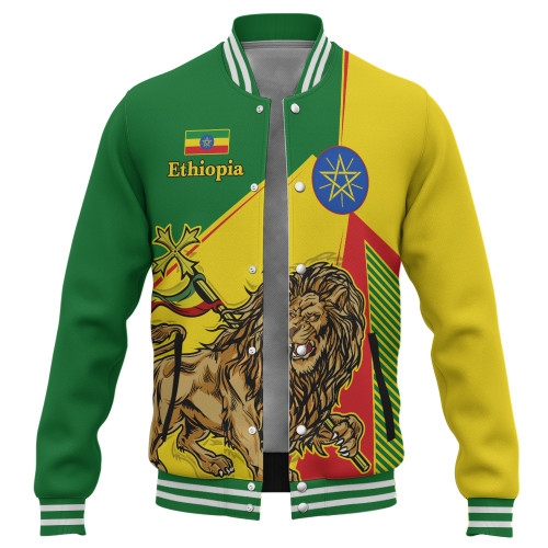 Ethiopia Baseball Jacket National Lion Unity Style