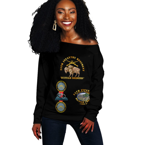 Buffalo Soldiers Off Shoulder Sweatshirt 25th Infantry Special