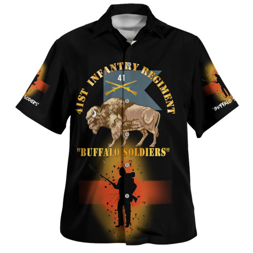 Buffalo Soldiers Hawaiian Shirt 41st Infantry Regiment Buffalo Soldiers With Regimental