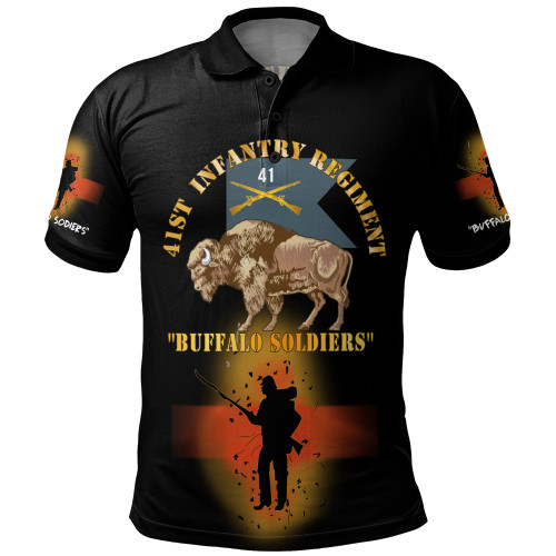 Buffalo Soldiers Polo Shirt 41st Infantry Regiment Buffalo Soldiers With Regimental