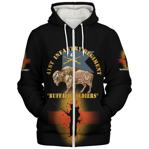 Buffalo Soldiers Sherpa Hoodie 41st Infantry Regiment Buffalo Soldiers With Regimental
