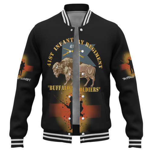 Buffalo Soldiers Baseball Jacket 41st Infantry Regiment Buffalo Soldiers With Regimental