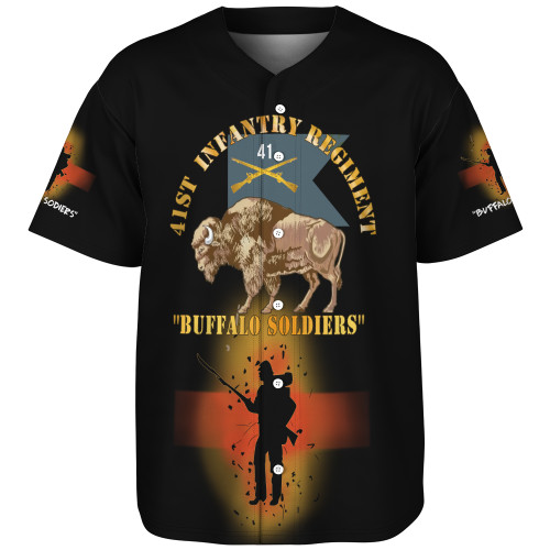 Buffalo Soldiers Baseball Shirt 41st Infantry Regiment Buffalo Soldiers With Regimental