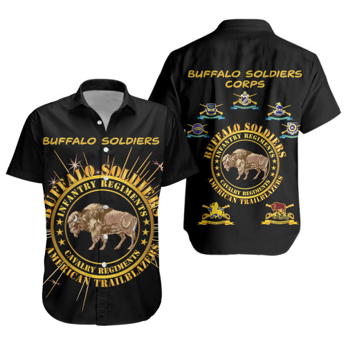 Buffalo Soldiers Short Sleeve Shirt Army Cavalry And Infantry Regiments