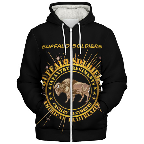 Buffalo Soldiers Sherpa Hoodie Army Cavalry And Infantry Regiments