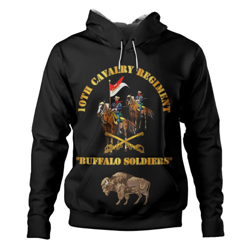 Buffalo Soldiers Hoodie Army 10th Cavalry Regiment With Cavalrymen And Guidon