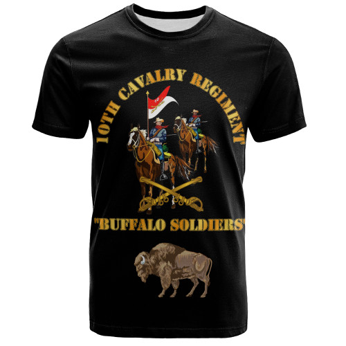 Buffalo Soldiers T-Shirt Army 10th Cavalry Regiment With Cavalrymen And Guidon