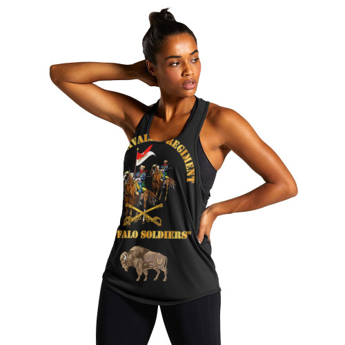 Buffalo Soldiers Women Tank Army 10th Cavalry Regiment With Cavalrymen And Guidon