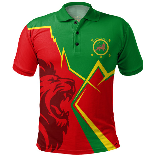 Ethiopia Polo Shirt Lion Lightning Style