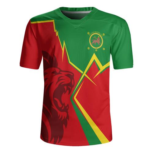 Ethiopia Rugby Jersey Lion Lightning Style
