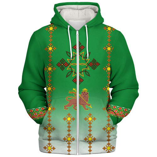 Ethiopia Sherpa Hoodie Traditional Covenant Cross Classic