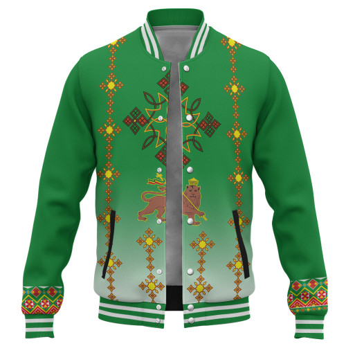Ethiopia Baseball Jacket Traditional Covenant Cross Classic