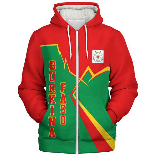 Burkina Faso Sherpa Hoodie Lightning Style