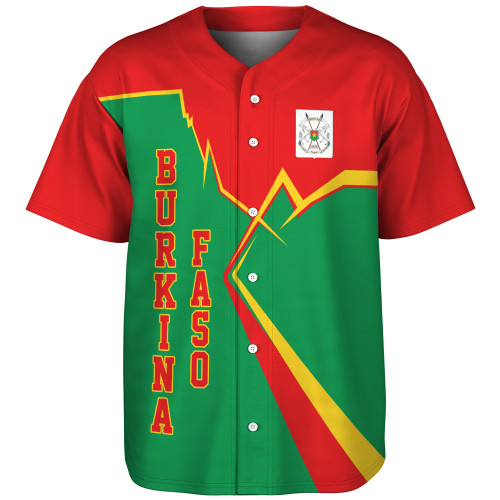 Burkina Faso Baseball Shirt Lightning Style