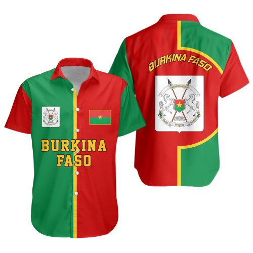 Burkina Faso Short Sleeve Shirt Half Circle