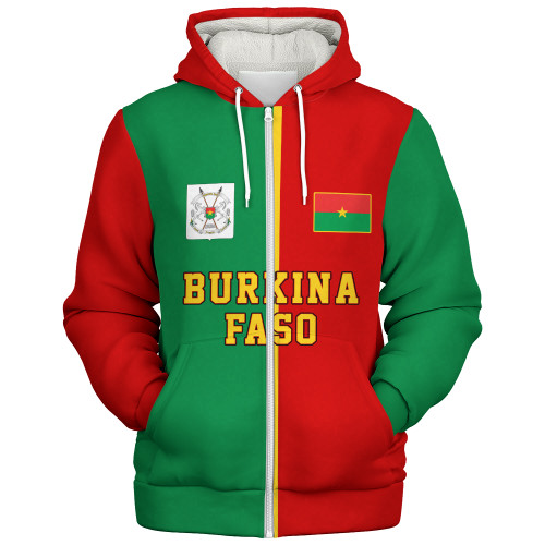 Burkina Faso Sherpa Hoodie Half Circle