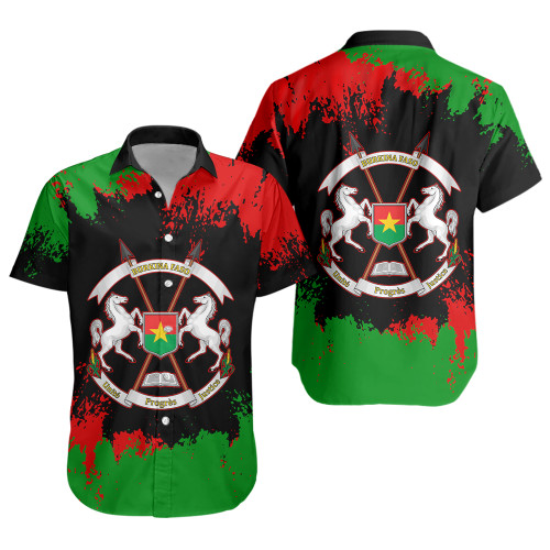 Burkina Faso Short Sleeve Shirt Face Style