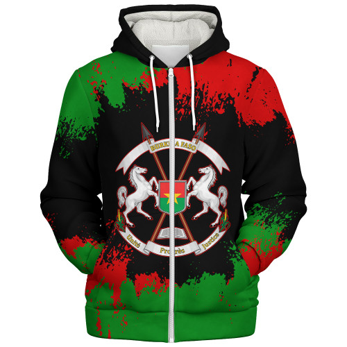 Burkina Faso Sherpa Hoodie Face Style