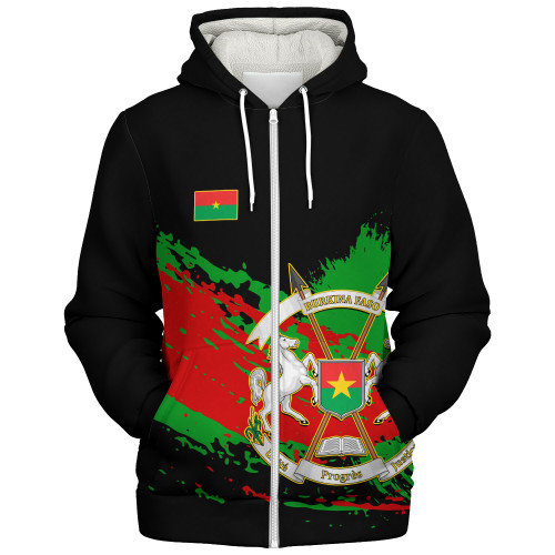 Burkina Faso Sherpa Hoodie Tip Style