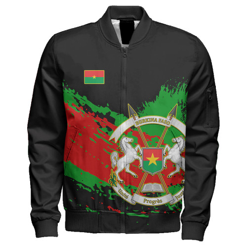 Burkina Faso Zipper Bomber Jacket Tip Style