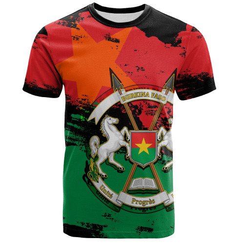 Burkina Faso T-Shirt Coat Of Arms Grunge Style