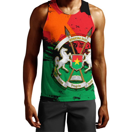 Burkina Faso Tank Top Coat Of Arms Grunge Style