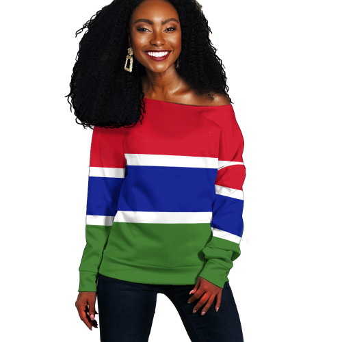The Gambia Off Shoulder Sweatshirt Flag Original Style