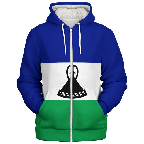 Lesotho Sherpa Hoodie Flag Original Style