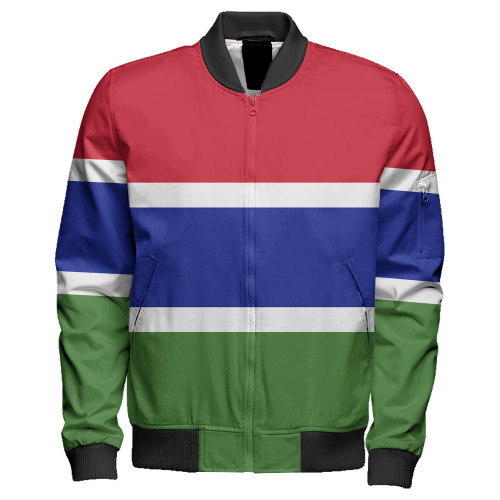 The Gambia Zipper Bomber Jacket Flag Original Style