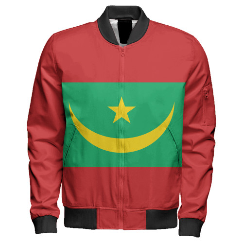 Mauritania Zipper Bomber Jacket Flag Original Style