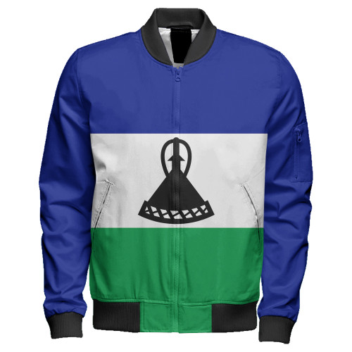 Lesotho Zipper Bomber Jacket Flag Original Style