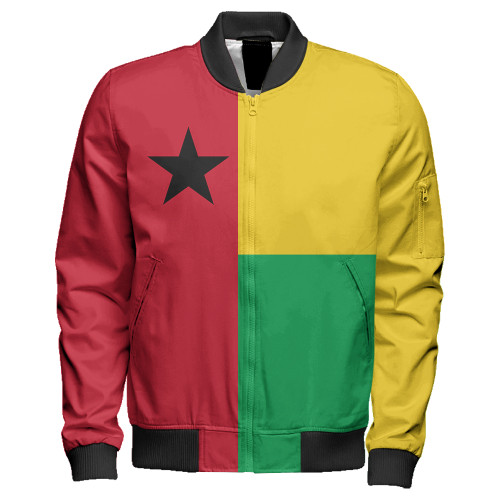 Guinea Bissau Zipper Bomber Jacket Flag Original Style