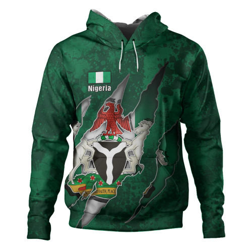 Nigeria Hoodie Coat Of Amrs Scratches Cracks Style
